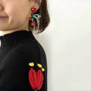 Handmade Crystal Flower Earrings