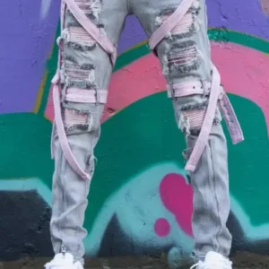 Locked and Loaded Jeans With Straps