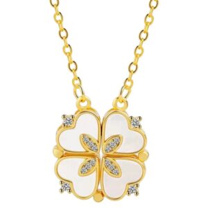 Lucky Heart Sterling Silver Necklace With Six Roses