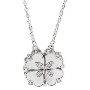 Lucky Heart Sterling Silver Necklace With Six Roses