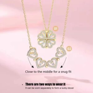 Lucky Heart Sterling Silver Necklace With Six Roses