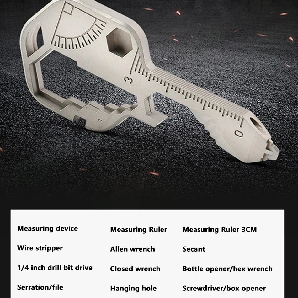 Multifunctional Key Shaped Pocket Tool