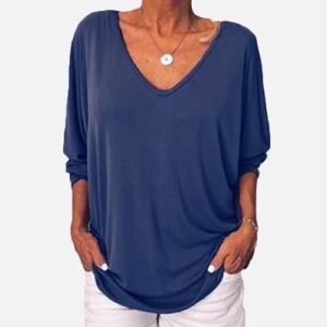 Plus Size Women Loose Baggy T-Shirt Button