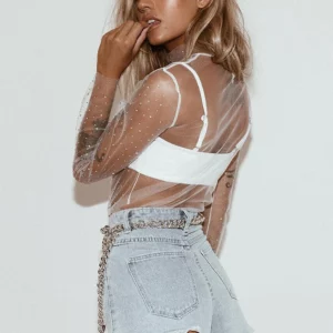 Sexy Lace Mesh Top