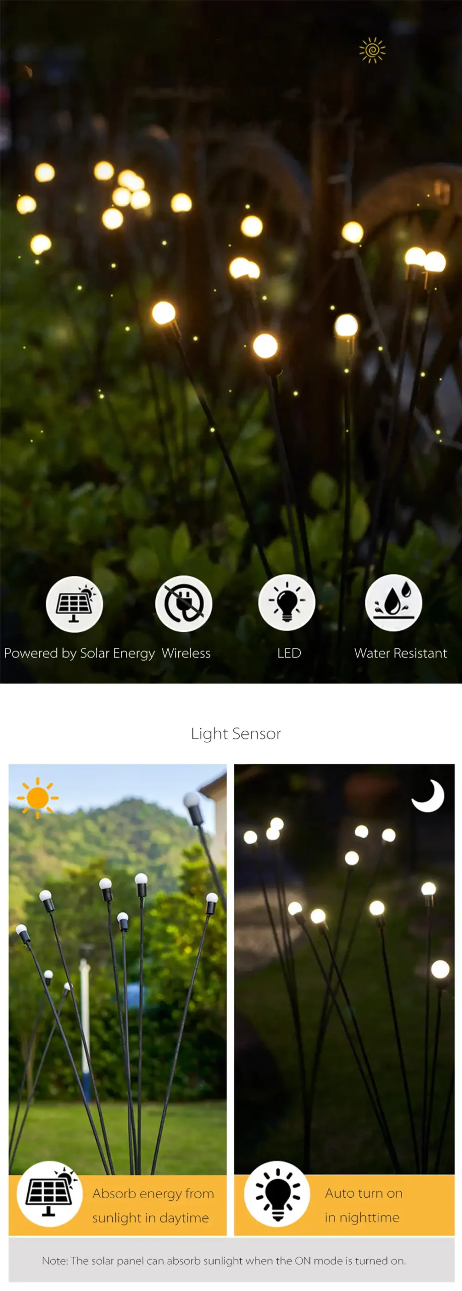 Solar Powered Firefly LED Light String