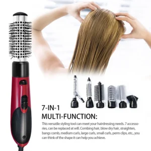 7 In 1 Ceramic Hair Dryer Rotating Curling Iron Brush