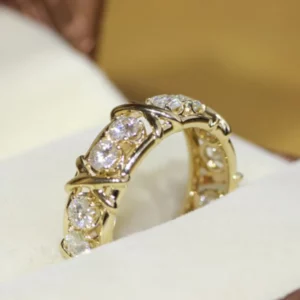 925 STERLING SILVER CROSS FULL DIAMOND RING