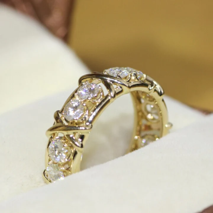925 STERLING SILVER CROSS FULL DIAMOND RING