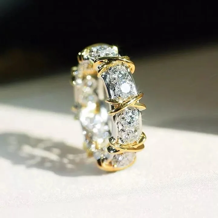 925 STERLING SILVER CROSS FULL DIAMOND RING