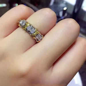 925 STERLING SILVER CROSS FULL DIAMOND RING