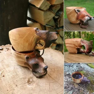 Animal Handmade Wooden Cup