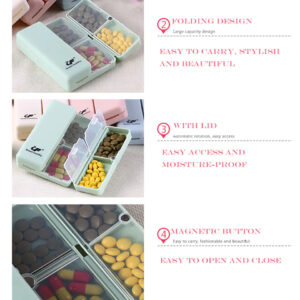 Daily Pill Organizer 7 Compartments Portable Pill Case Travel Pill Organizer
