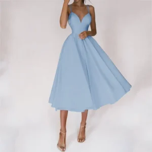 Elegant Strappy V-neck Dress