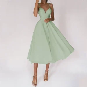 Elegant Strappy V-neck Dress