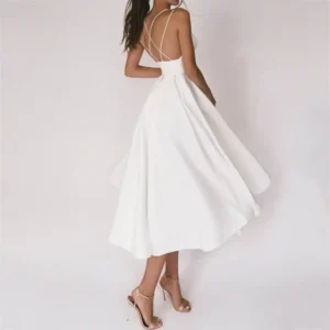 Elegant Strappy V-neck Dress