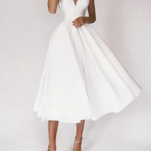 Elegant Strappy V-neck Dress
