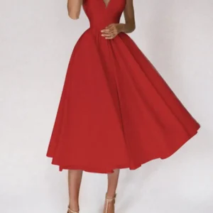 Elegant Strappy V-neck Dress