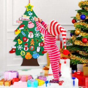 Komplet božičnega drevesa iz klobučevine s 34 KOSNIMI okraski, viseče drevesce