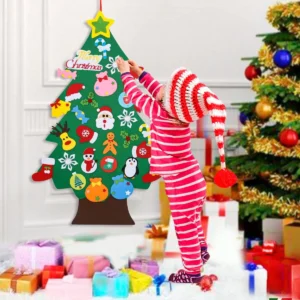 Felt Christmas Tree Set With 34PCS Ornaments Wall Hanging Tree