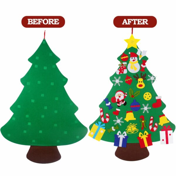 Felt Christmas Tree Set With 34PCS Ornaments Wall Hanging Tree