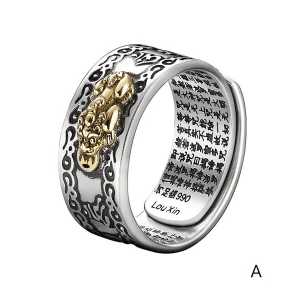 Feng Shui Pixiu Mani Mantra Protection Wealth Ring
