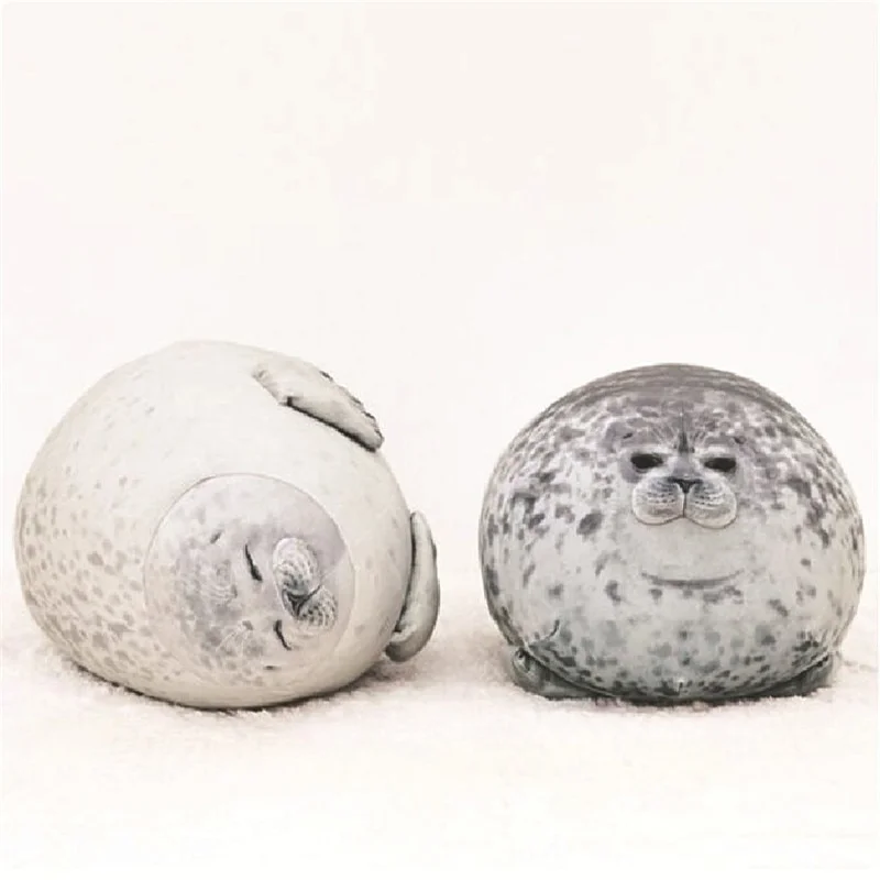 Fluffy Seal Plush Pillow