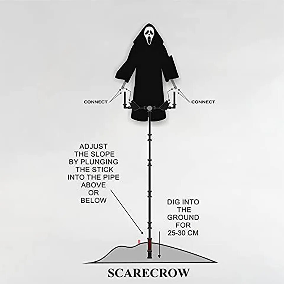 Halloween Decoration Garden Grim Reaper Ghostface Scarecrow Yard Art Hanging Scary Scream Ghostface Scarecrow Halloween Props