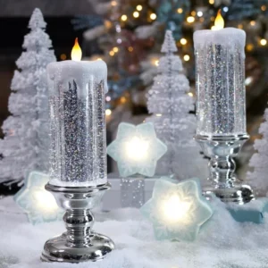 LED Christmas Candles With Pedestal