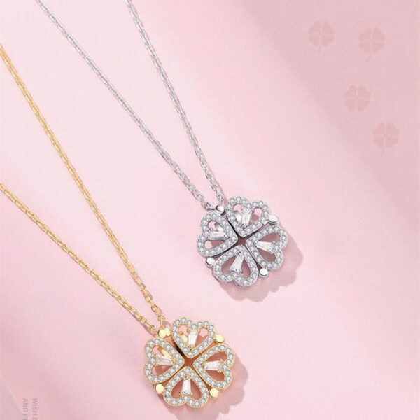 Lucky Heart Necklace And Six Roses