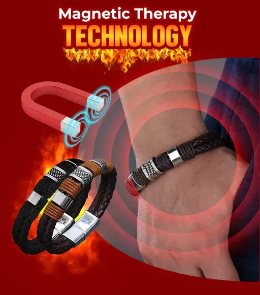 Man Charm Magnetic Masculinity Leather Bracelet