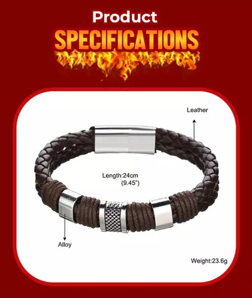 Man Charm Magnetic Masculinity Leather Bracelet