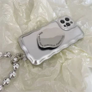 Matte Silver Pearl Bracelet Air Cushion Case for iPhone