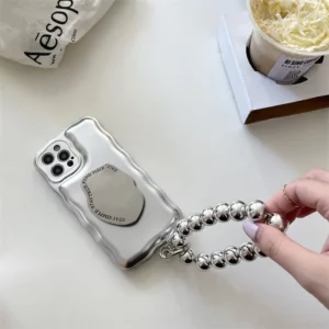 Matte Silver Pearl Bracelet Air Cushion Case for iPhone