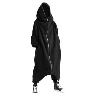 Mens Long Hoodie Zipper Coat Nazgul