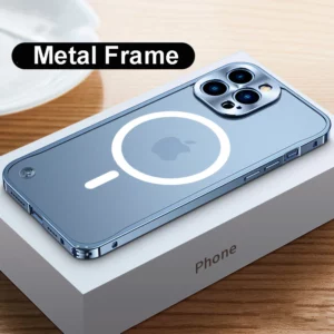 Metal Frame Magnetic Charging iPhone Case