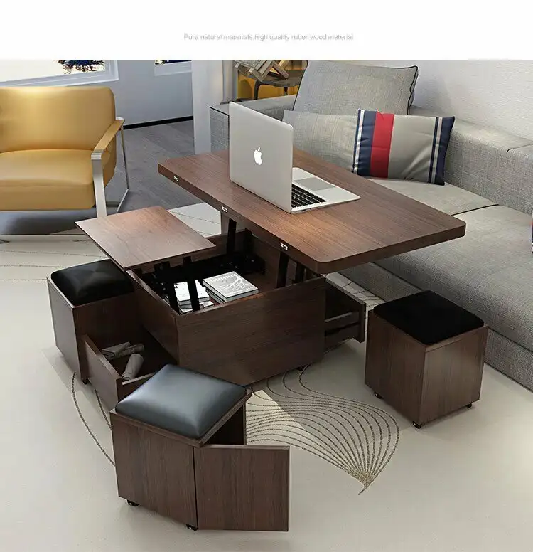 Minimalist Rectangle Coffee Table Liftable
