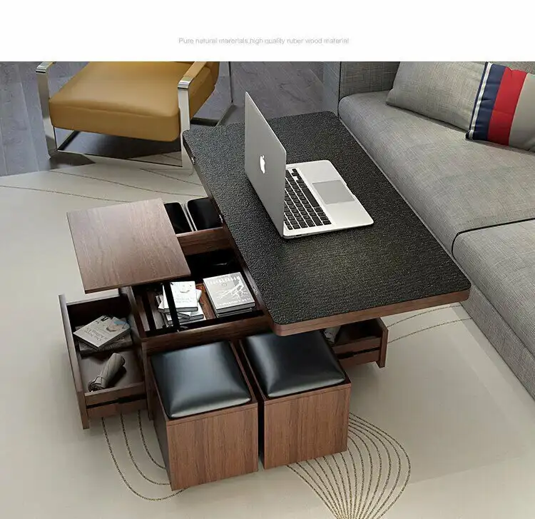 Minimalist Rectangle Coffee Table Liftable