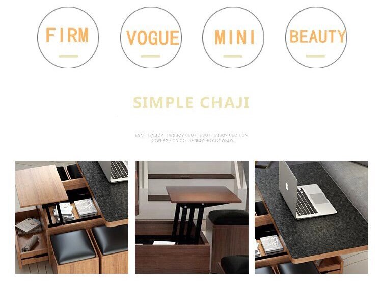 Modern Minimalist Rectangle Coffee Table Liftable