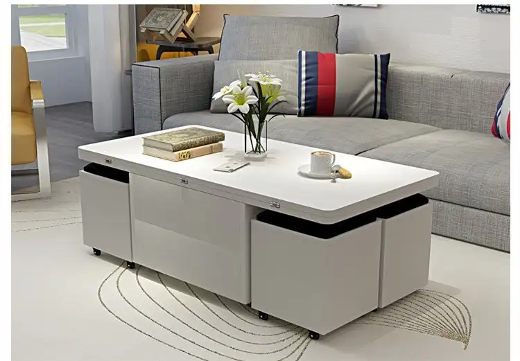 Modern Minimalist Rectangle Coffee Table Liftable