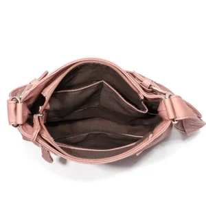 Multi-Pocket Crossbody Bag Soft Leather Shoulder Purse Bag
