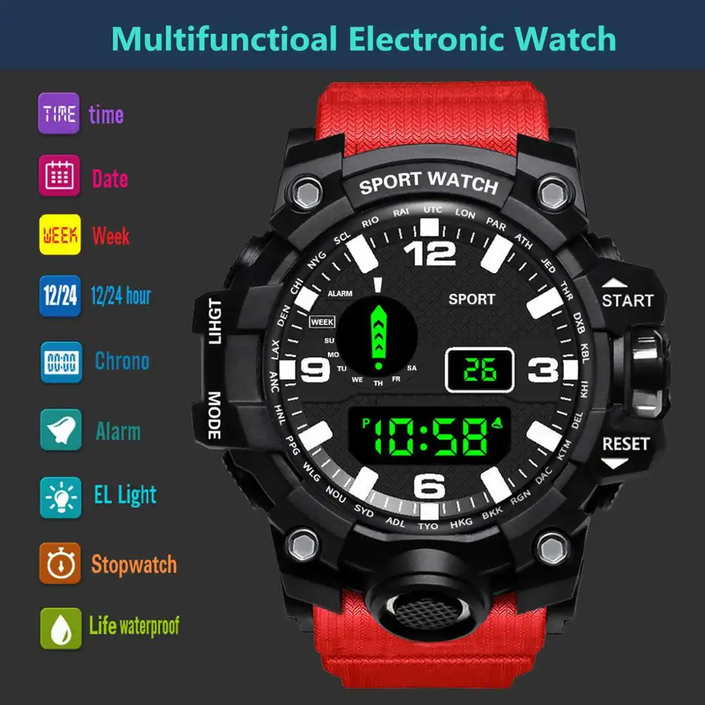 Multifunctional Waterproof Outdoor Sports Watch