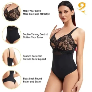 Sexy Lace Tummy Control Bodysuit Shapewear