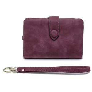 Small trifold leather wallet for women