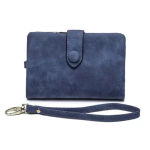 Small trifold leather wallet for women