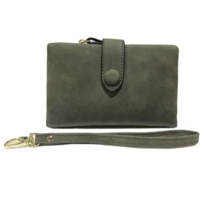 Small trifold leather wallet for women