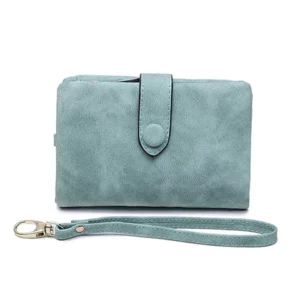 Small trifold leather wallet for women