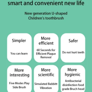 Smart 360 Degree U-Shaped Childrens Electric Toothbrush