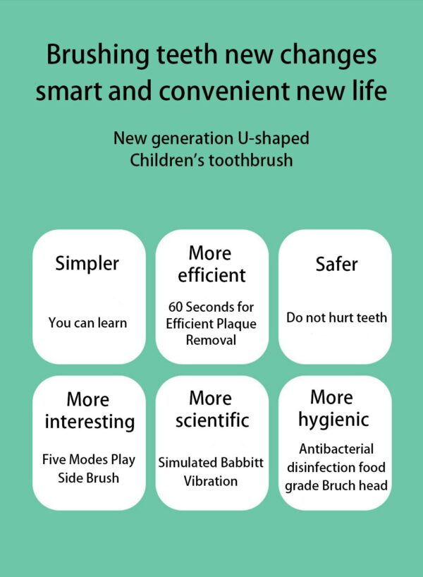Smart 360 Degree U-Shaped Childrens Electric Toothbrush
