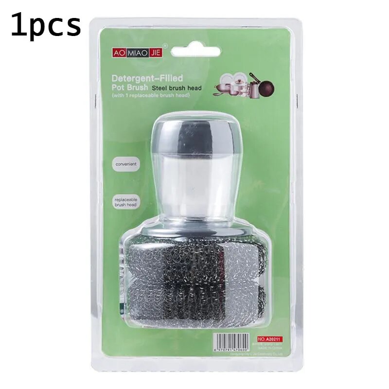 Soap Dispensing Palm Brush Storage Set
