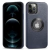 Tempered Glass Back Leather Magnetic Charging Case for iPhone